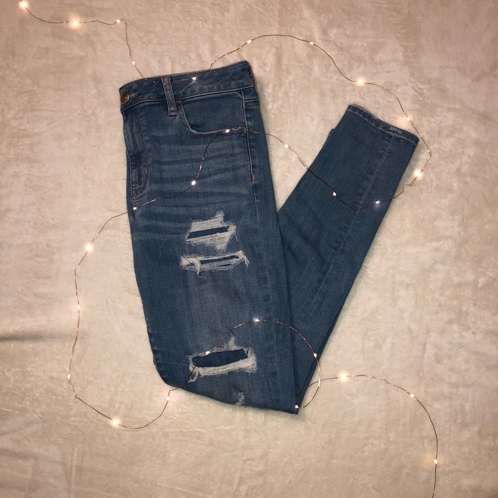 American Eagle Hi-Rise Ripped Jeans